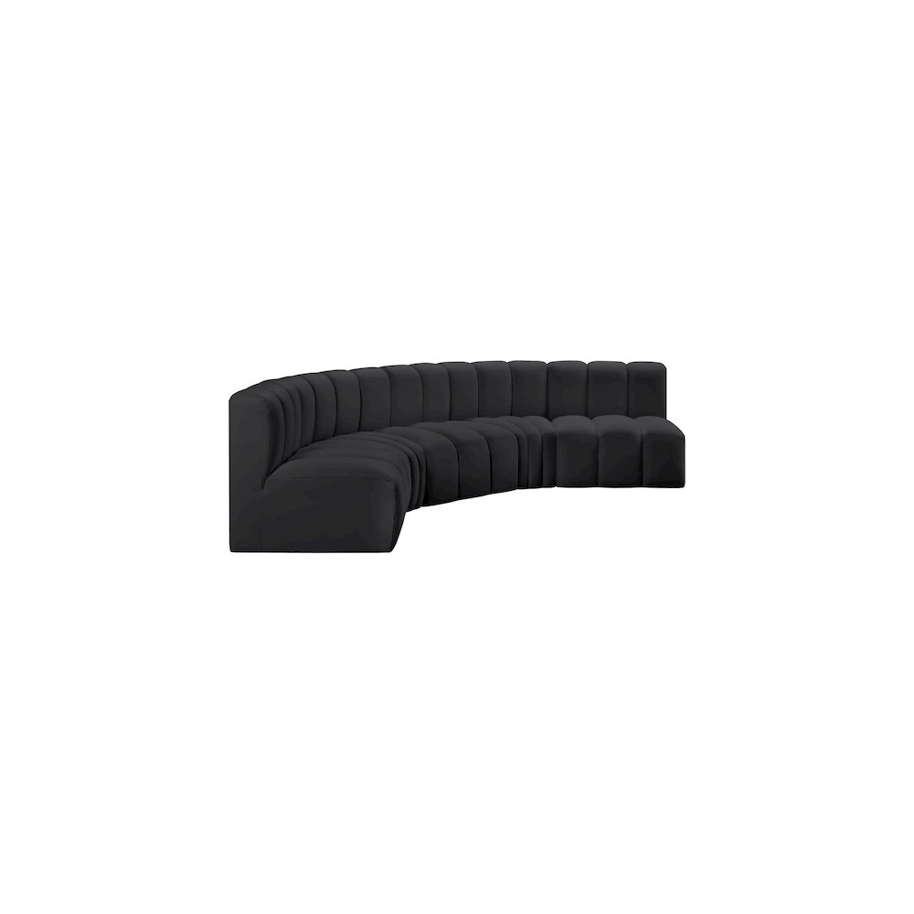 Arc Black Vegan Leather Modular Sofa. Picture 4