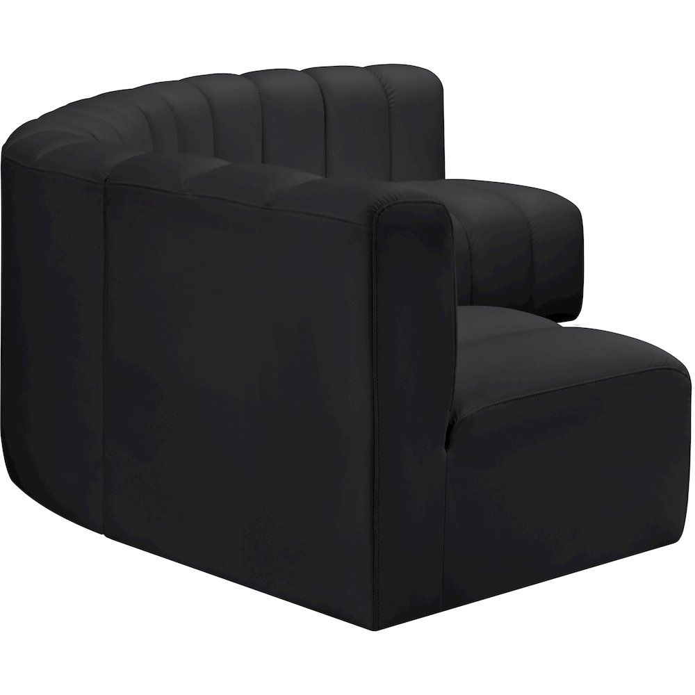 Arc Black Vegan Leather Modular Sofa. Picture 5