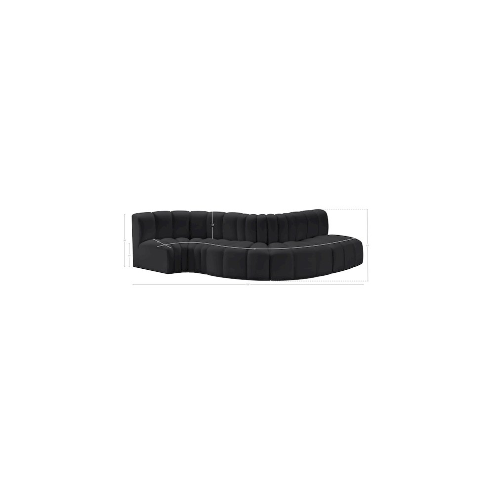 Arc Black Vegan Leather Modular Sofa. Picture 11