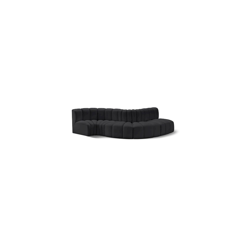 Arc Black Vegan Leather Modular Sofa. Picture 1