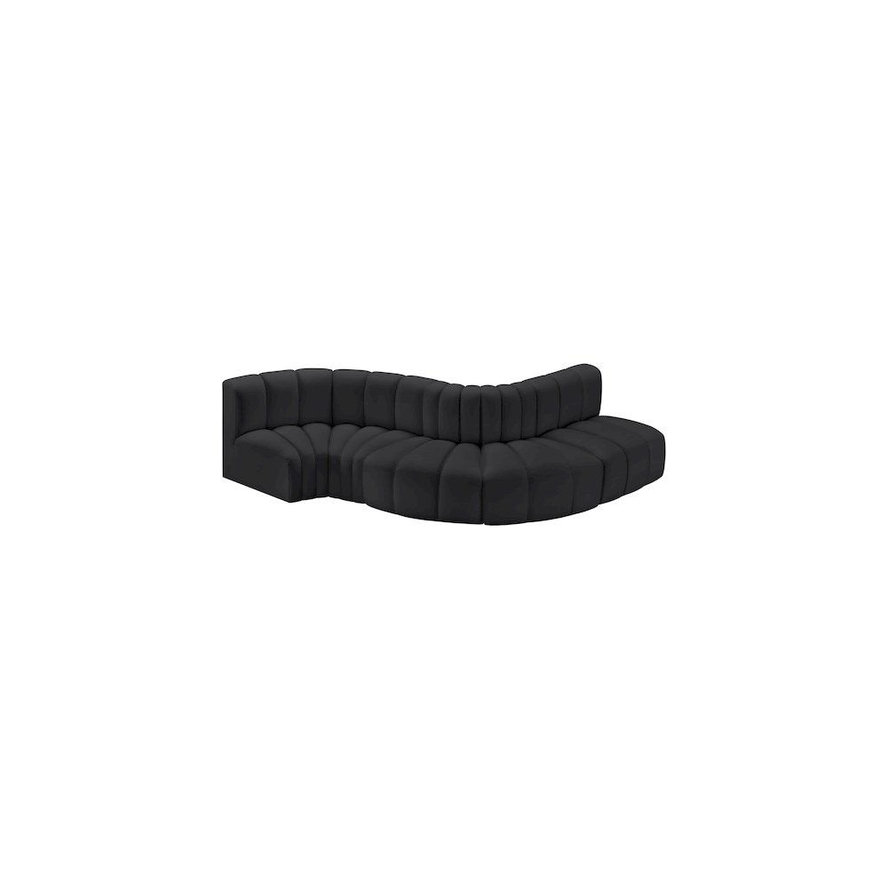 Arc Black Vegan Leather Modular Sofa. Picture 3