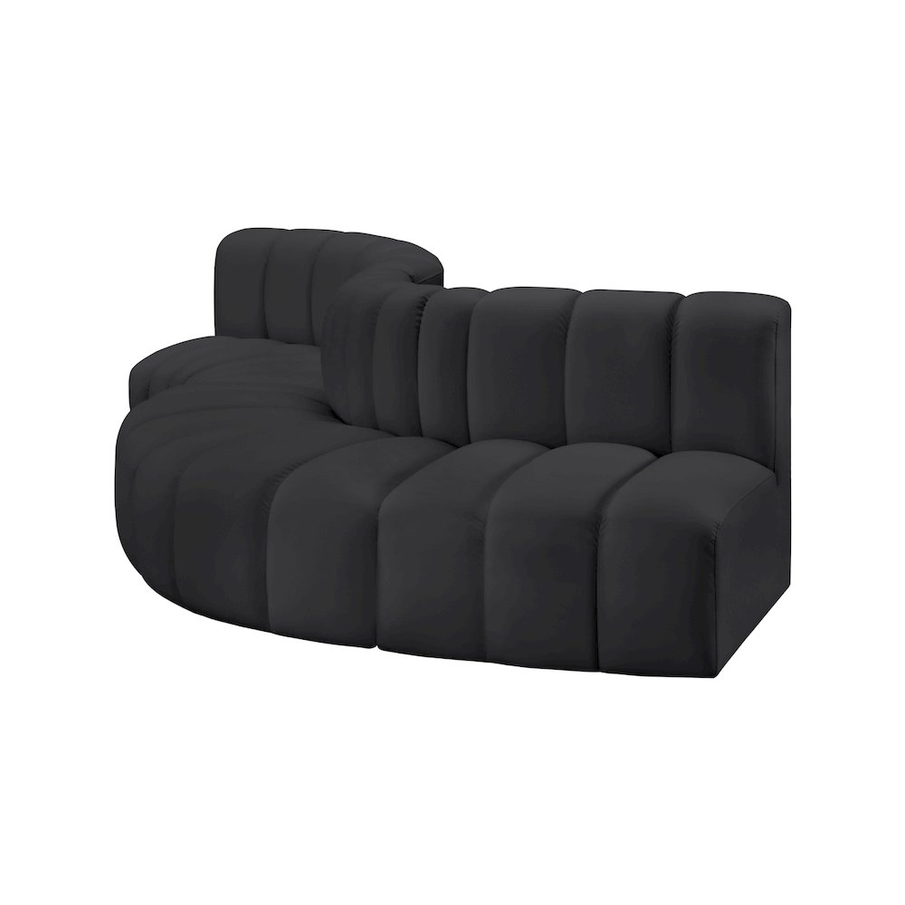 Arc Black Vegan Leather Modular Sofa. Picture 4