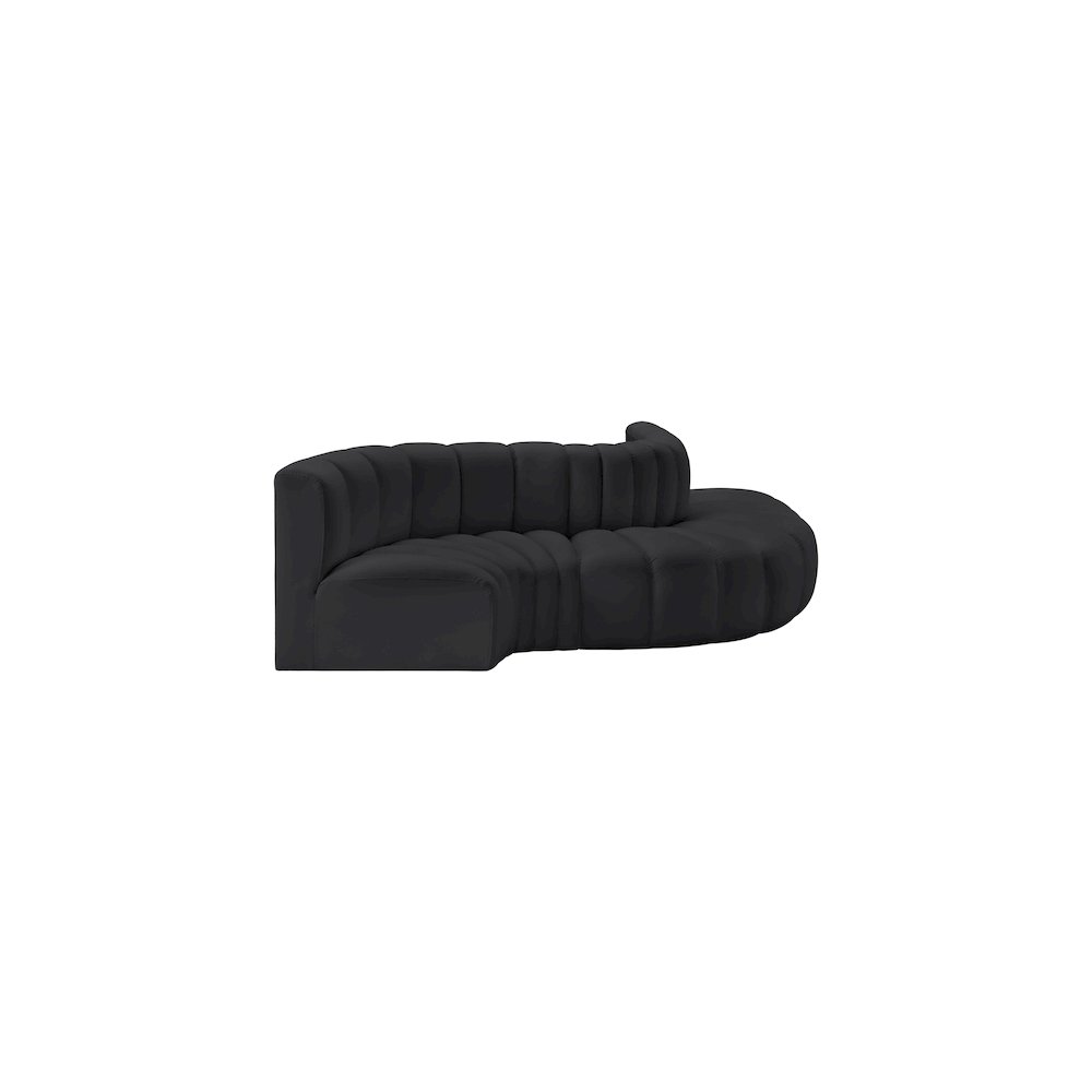 Arc Black Vegan Leather Modular Sofa. Picture 5