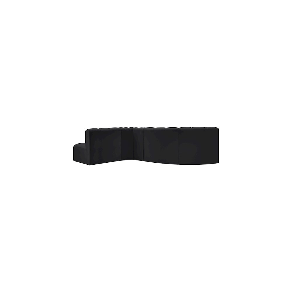 Arc Black Vegan Leather Modular Sofa. Picture 6