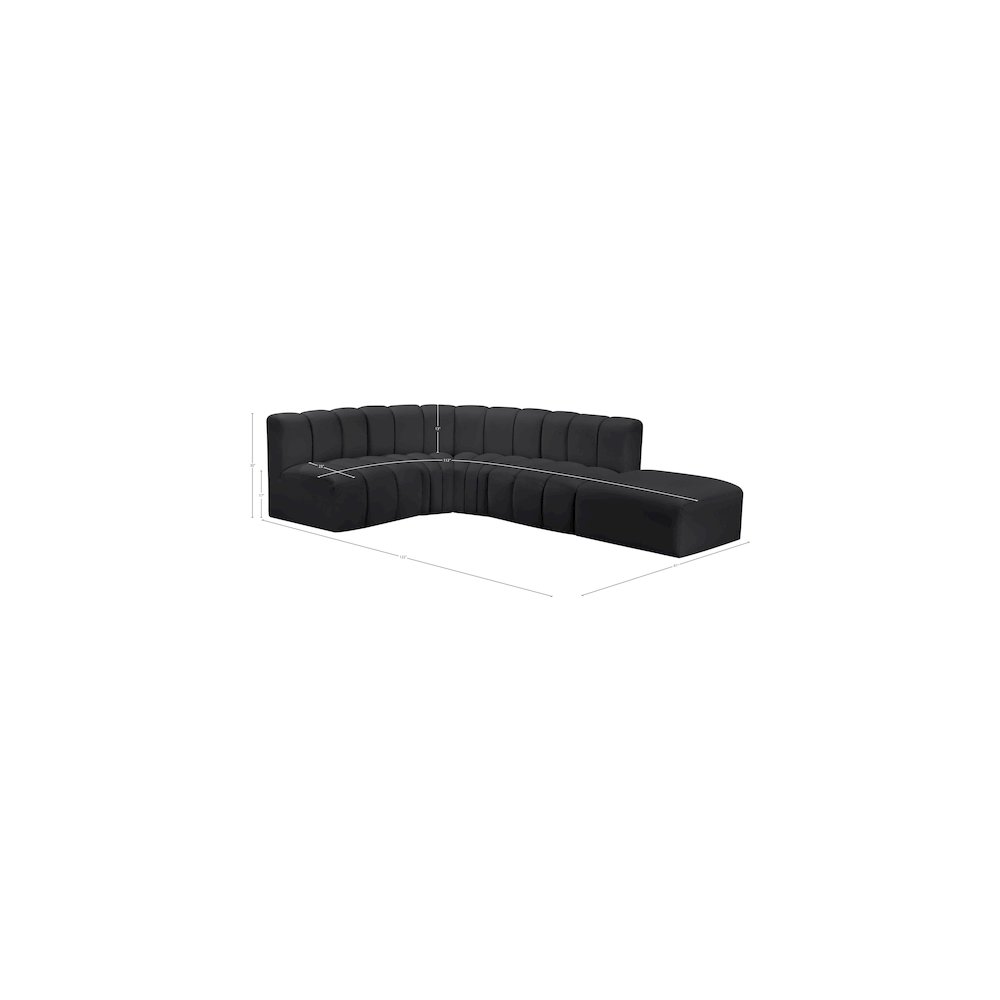 Arc Black Vegan Leather Modular Sofa. Picture 15
