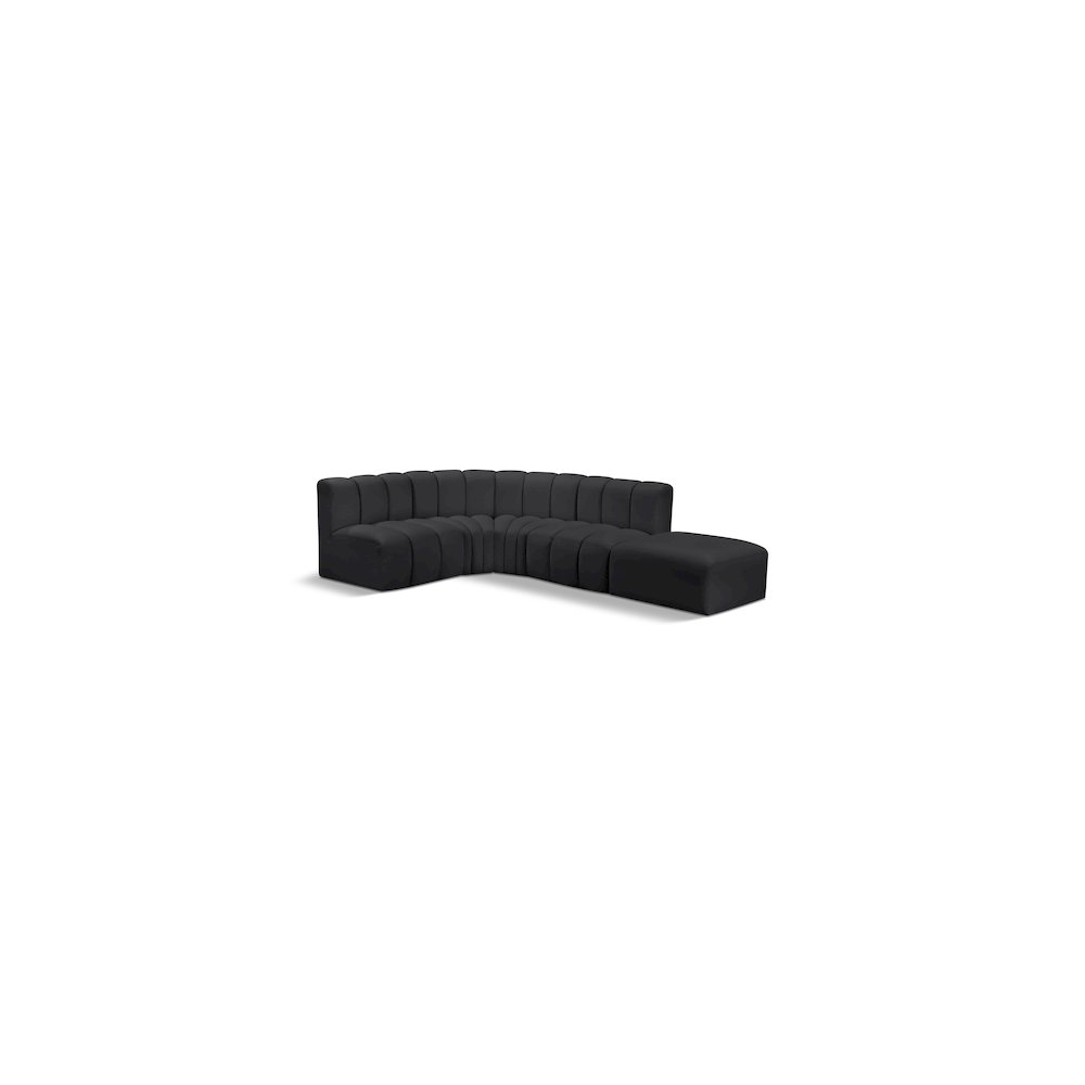Arc Black Vegan Leather Modular Sofa. Picture 1