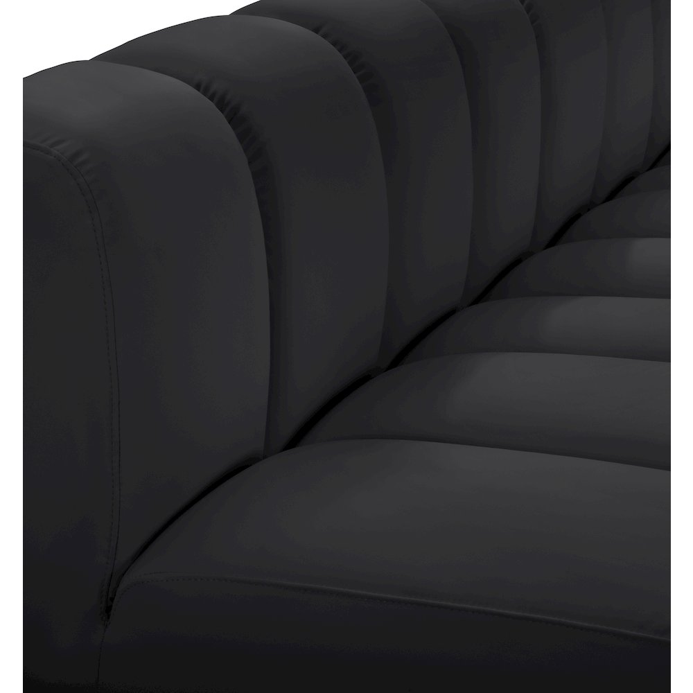 Arc Black Vegan Leather Modular Sofa. Picture 13