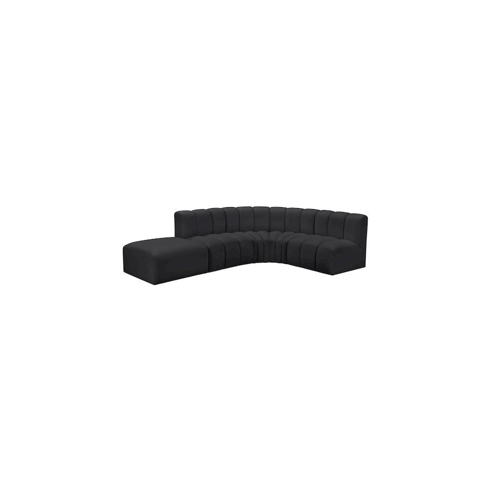 Arc Black Vegan Leather Modular Sofa. Picture 2