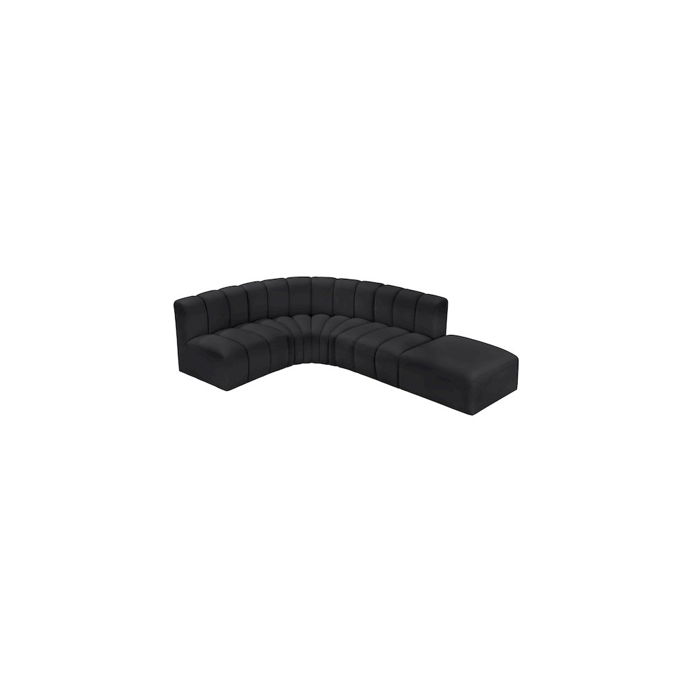 Arc Black Vegan Leather Modular Sofa. Picture 5