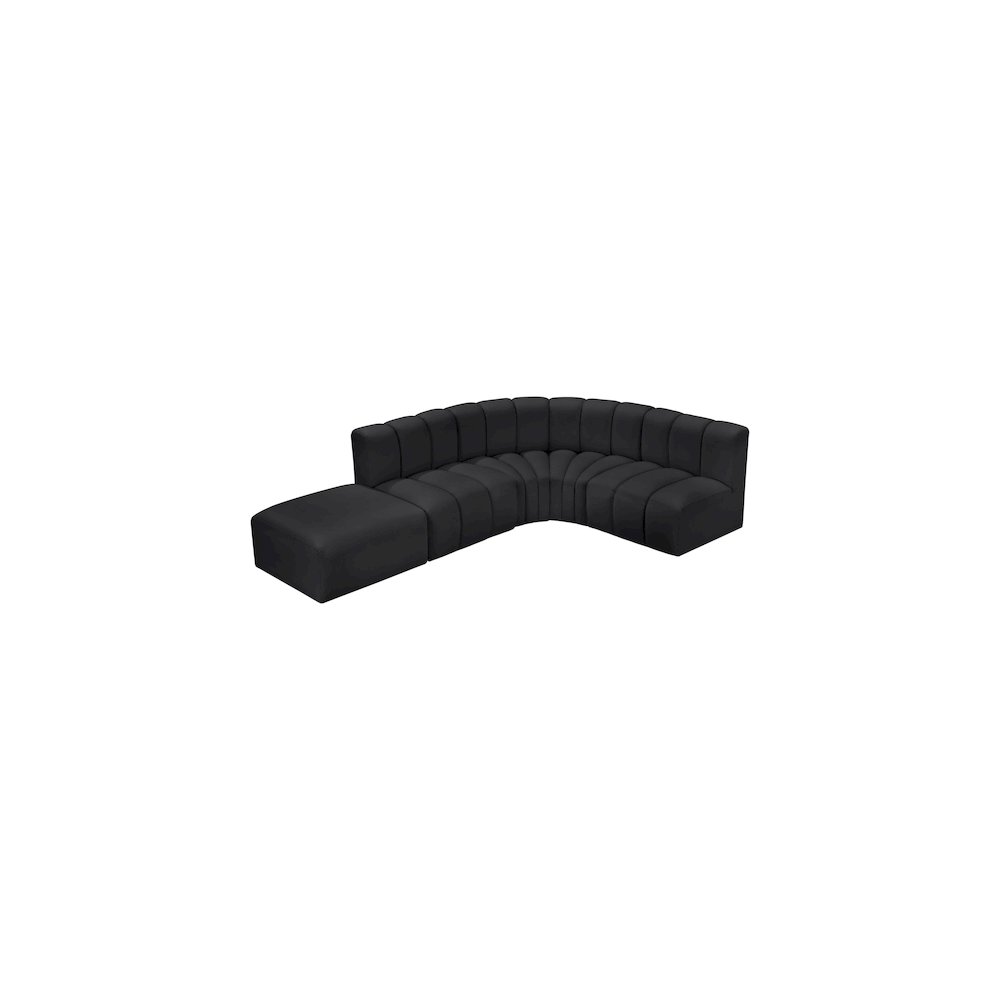 Arc Black Vegan Leather Modular Sofa. Picture 6