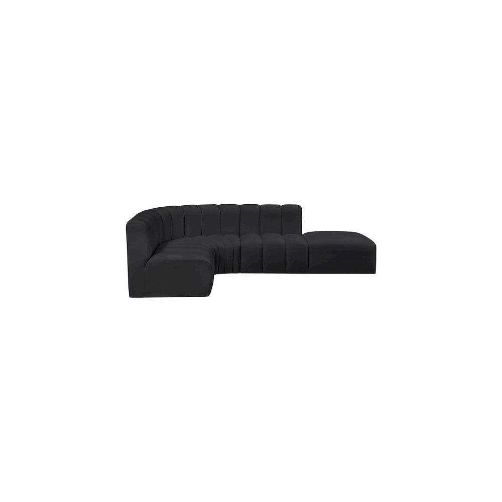 Arc Black Vegan Leather Modular Sofa. Picture 7