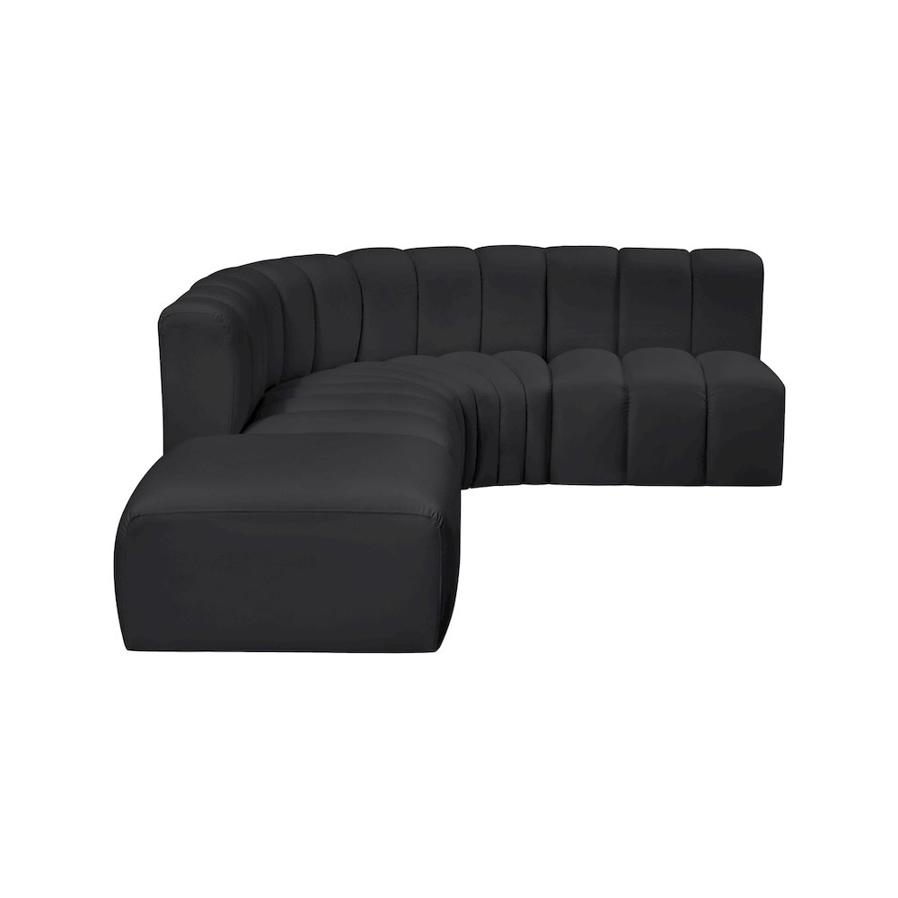 Arc Black Vegan Leather Modular Sofa. Picture 8