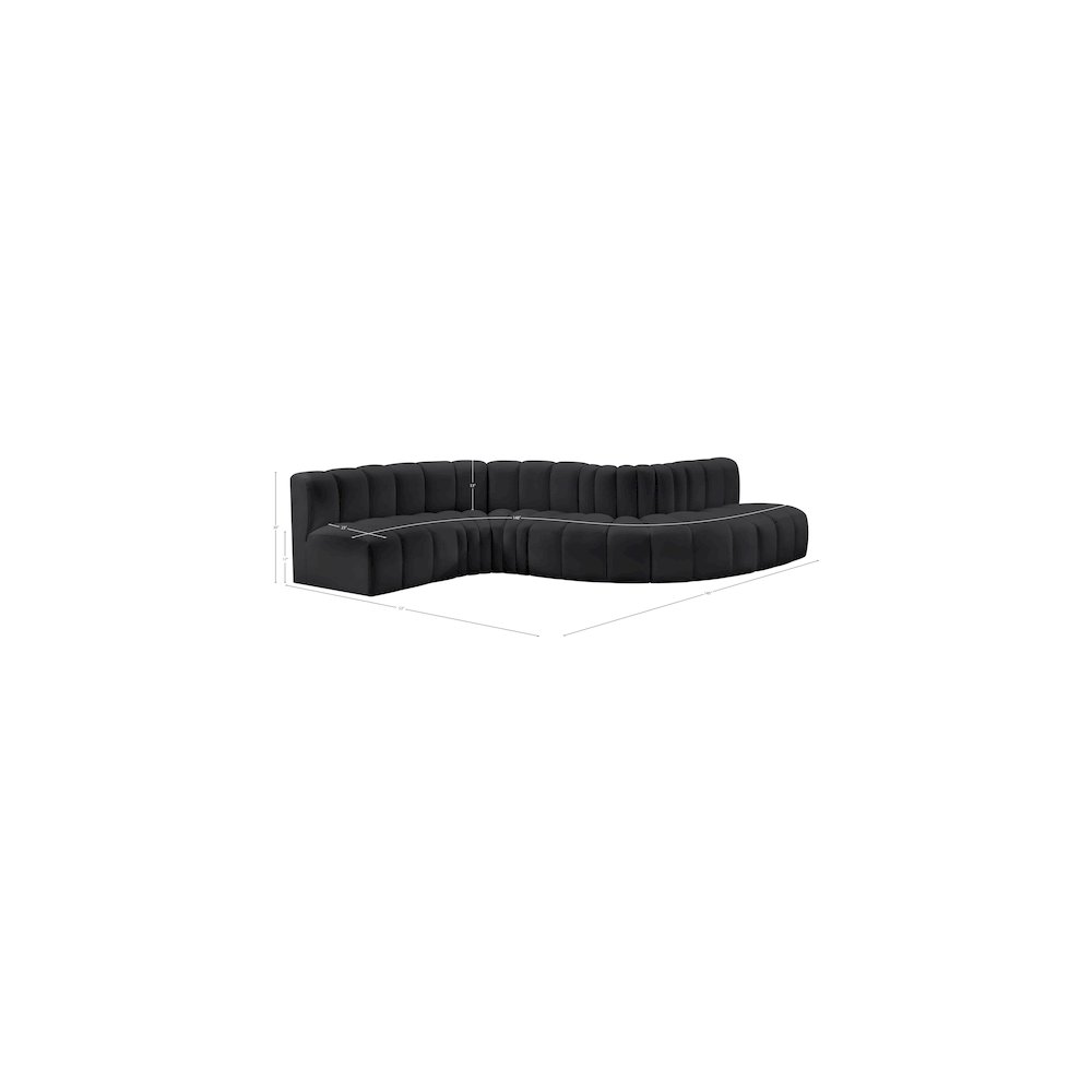 Arc Black Vegan Leather Modular Sofa. Picture 10