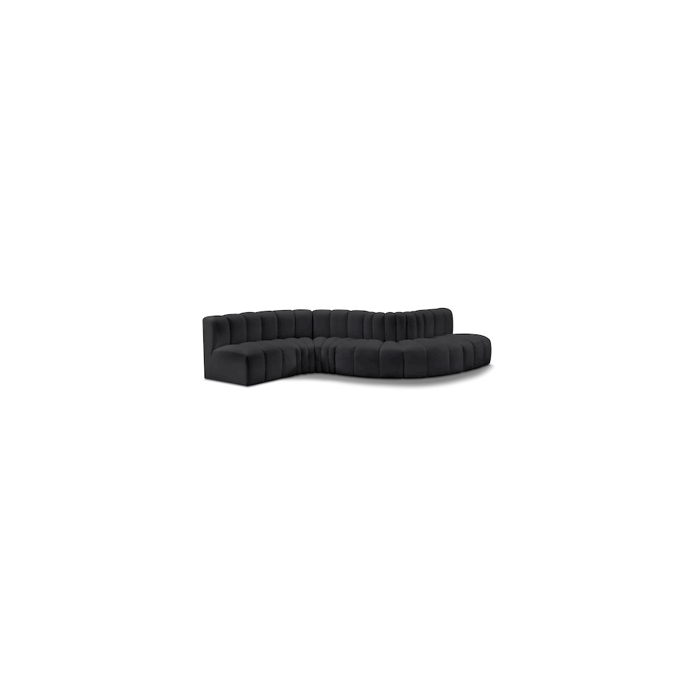 Arc Black Vegan Leather Modular Sofa. Picture 1