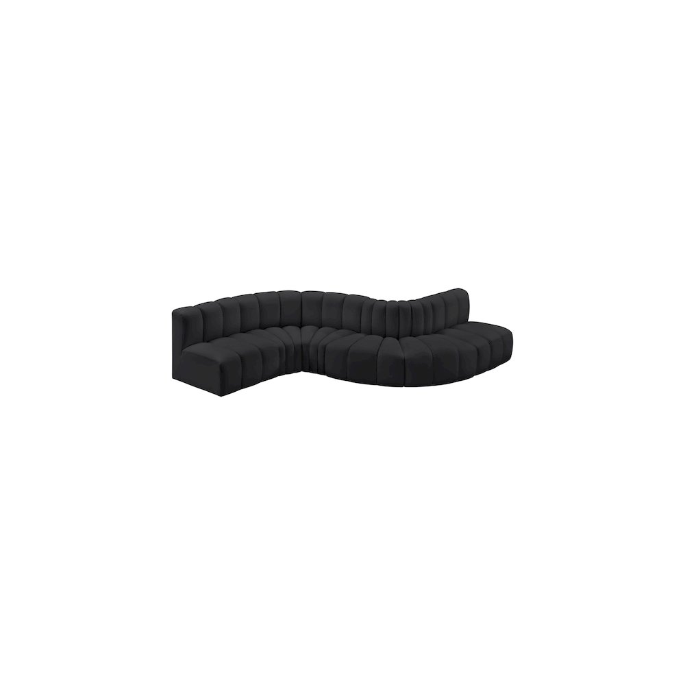 Arc Black Vegan Leather Modular Sofa. Picture 3