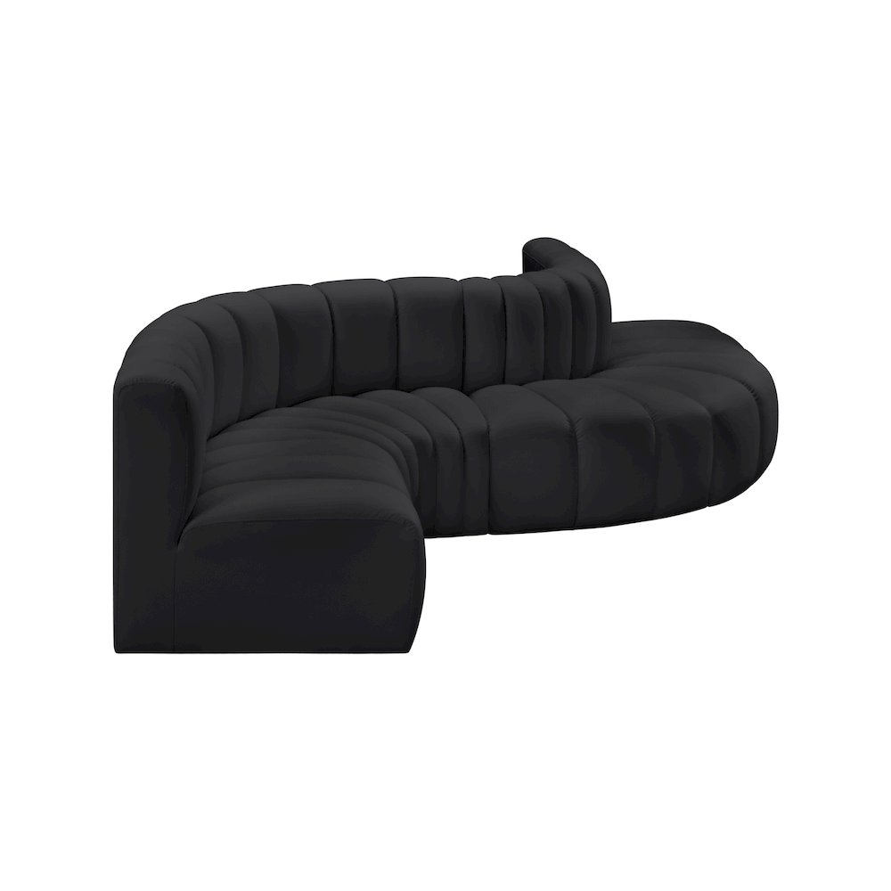 Arc Black Vegan Leather Modular Sofa. Picture 4