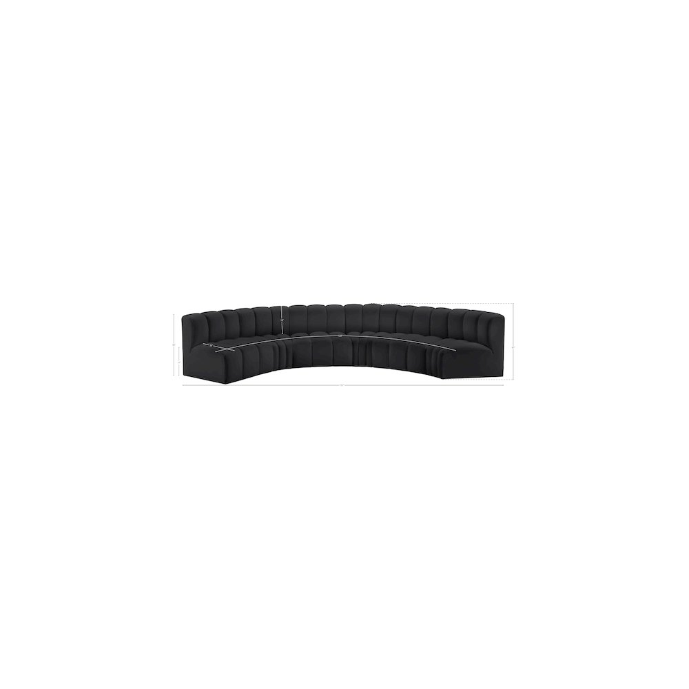 Arc Black Vegan Leather Modular Sofa. Picture 11