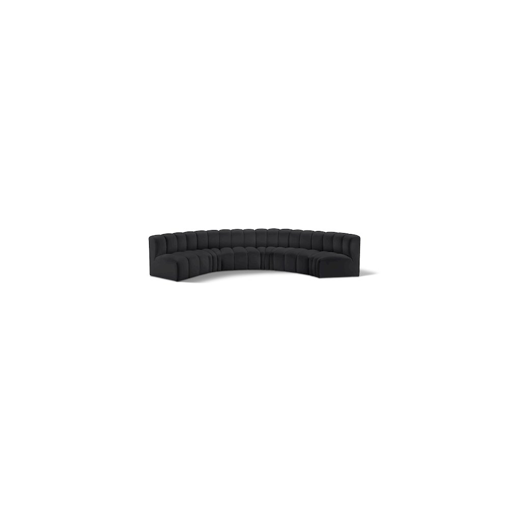 Arc Black Vegan Leather Modular Sofa. Picture 1