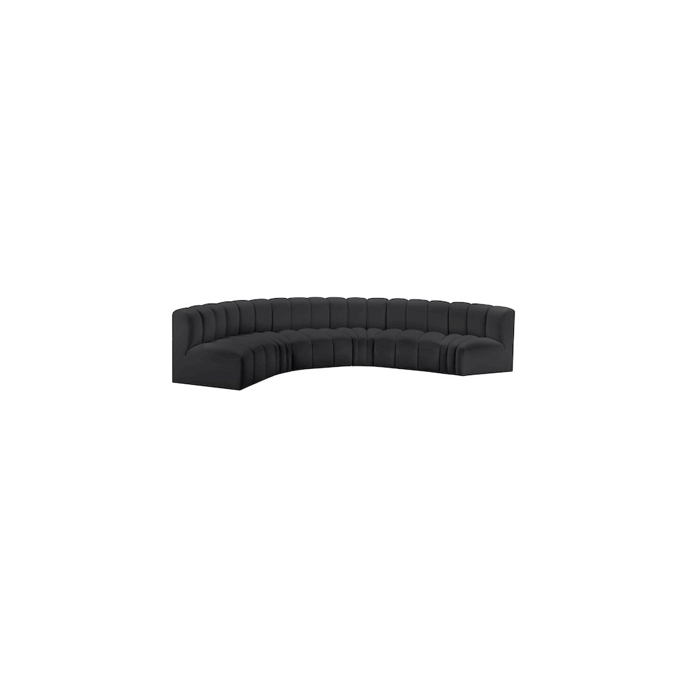 Arc Black Vegan Leather Modular Sofa. Picture 4