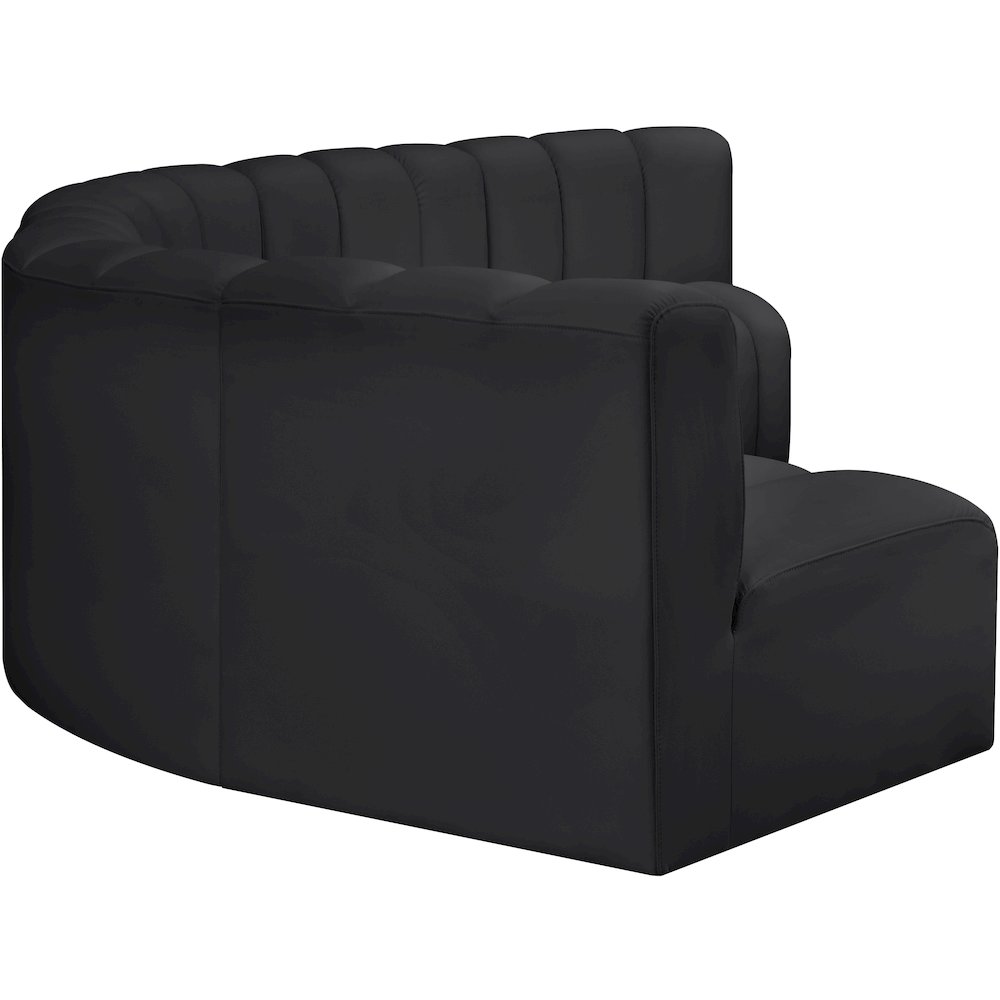 Arc Black Vegan Leather Modular Sofa. Picture 5