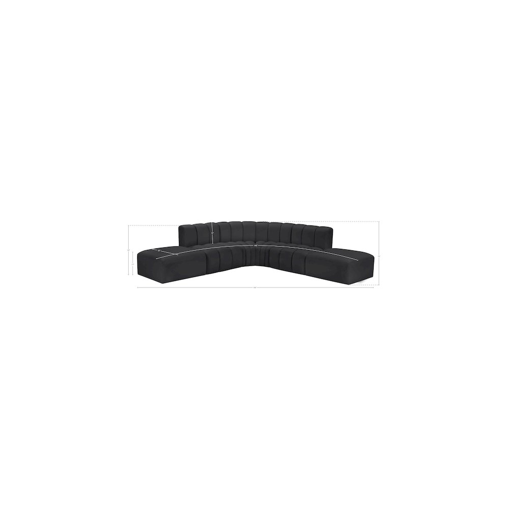 Arc Black Vegan Leather Modular Sofa. Picture 11