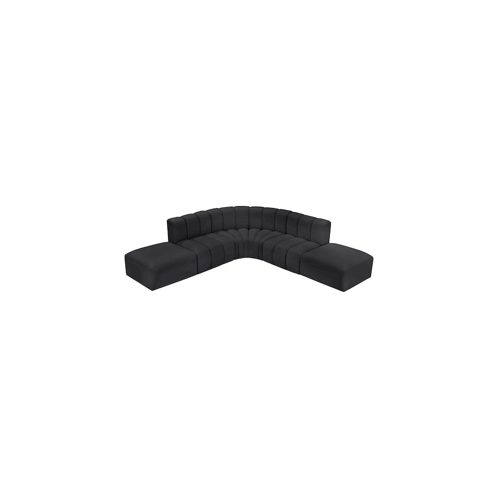 Arc Black Vegan Leather Modular Sofa. Picture 3
