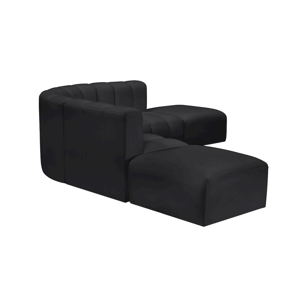 Arc Black Vegan Leather Modular Sofa. Picture 5