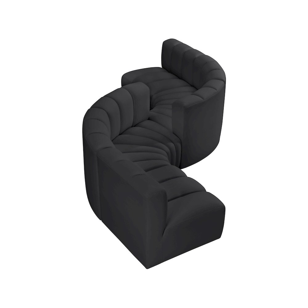 Arc Black Vegan Leather Modular Sofa. Picture 3