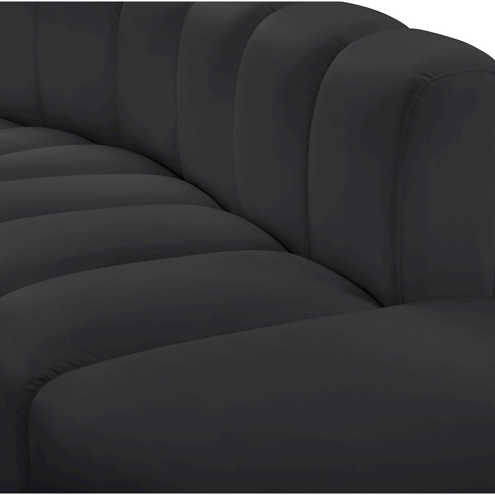 Arc Black Vegan Leather Modular Sofa. Picture 4