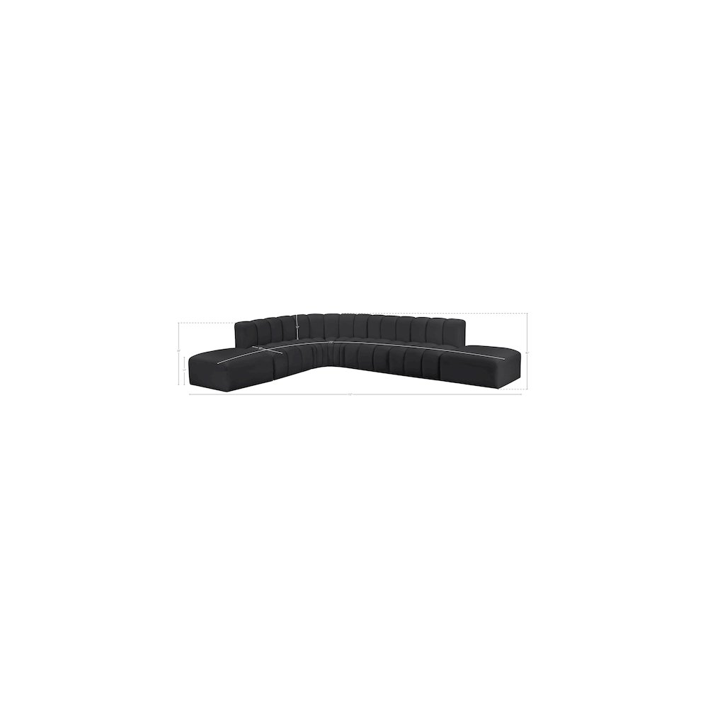 Arc Black Vegan Leather Modular Sofa. Picture 10