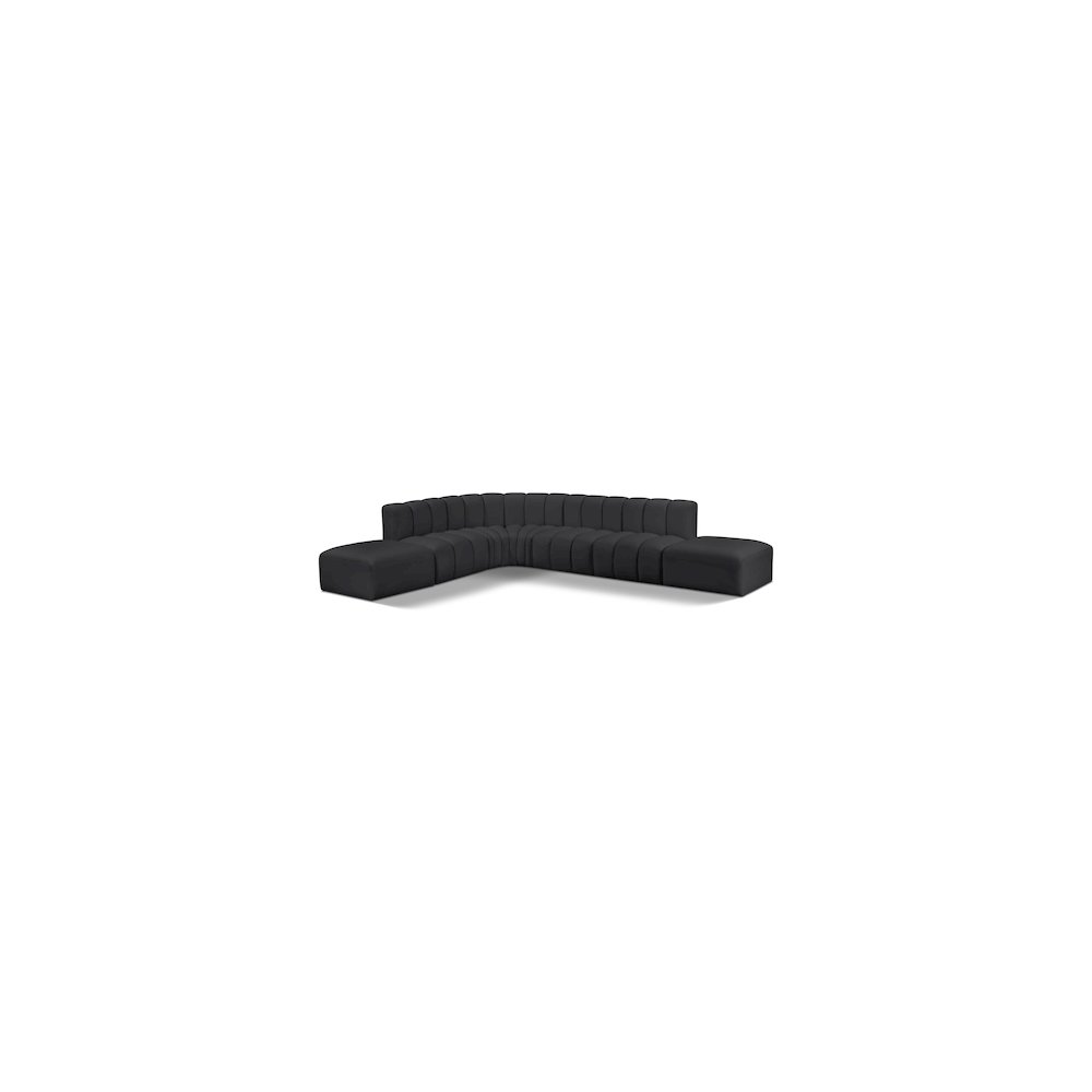 Arc Black Vegan Leather Modular Sofa. Picture 1