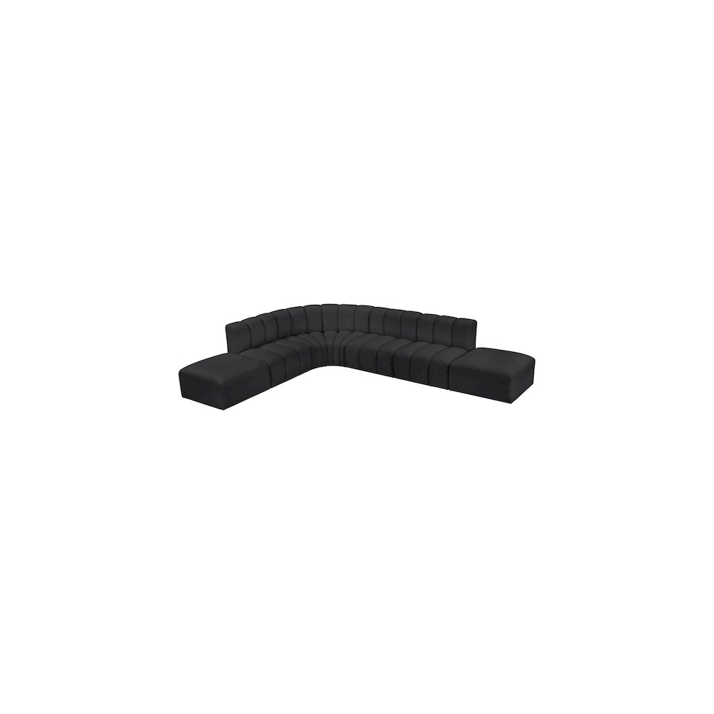 Arc Black Vegan Leather Modular Sofa. Picture 3