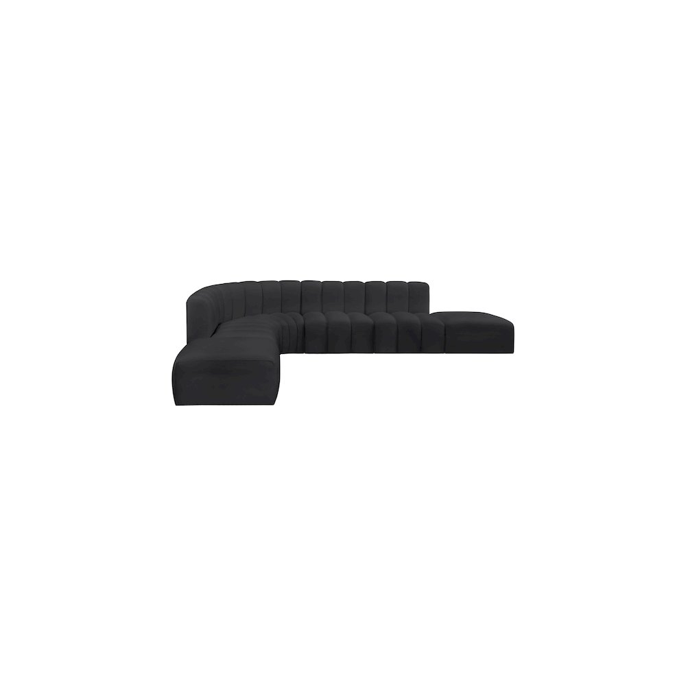 Arc Black Vegan Leather Modular Sofa. Picture 4