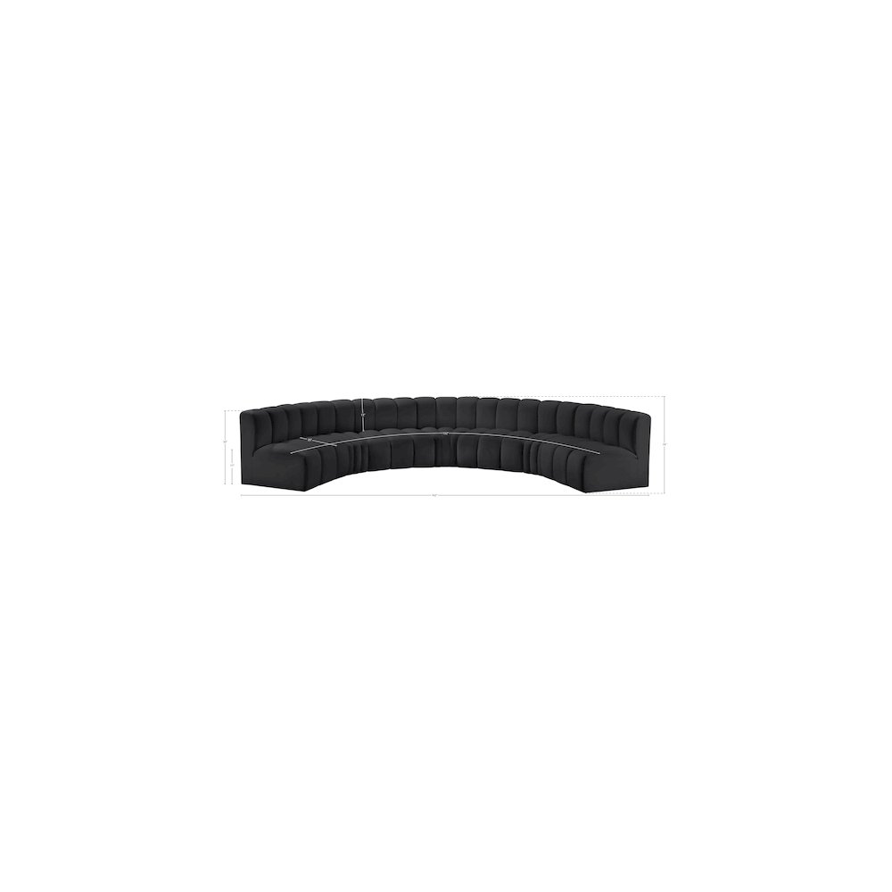 Arc Black Vegan Leather Modular Sofa. Picture 11