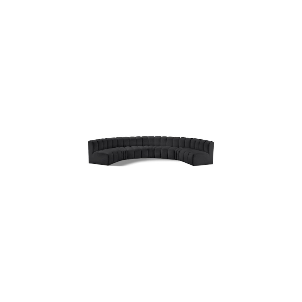 Arc Black Vegan Leather Modular Sofa. Picture 1