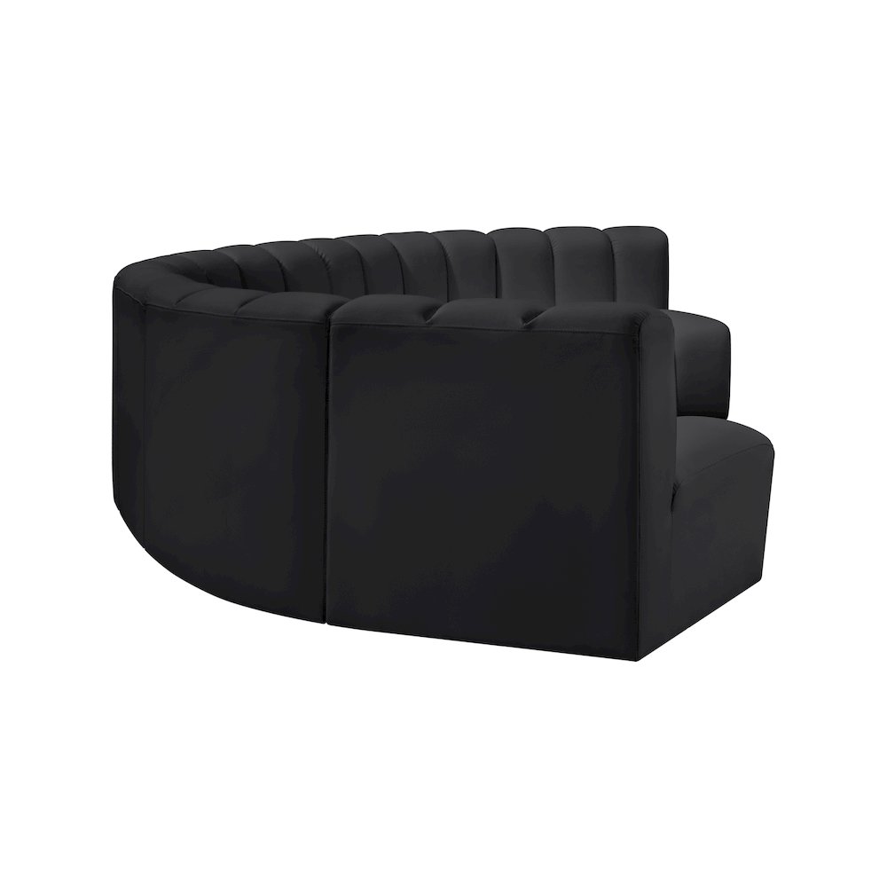 Arc Black Vegan Leather Modular Sofa. Picture 5