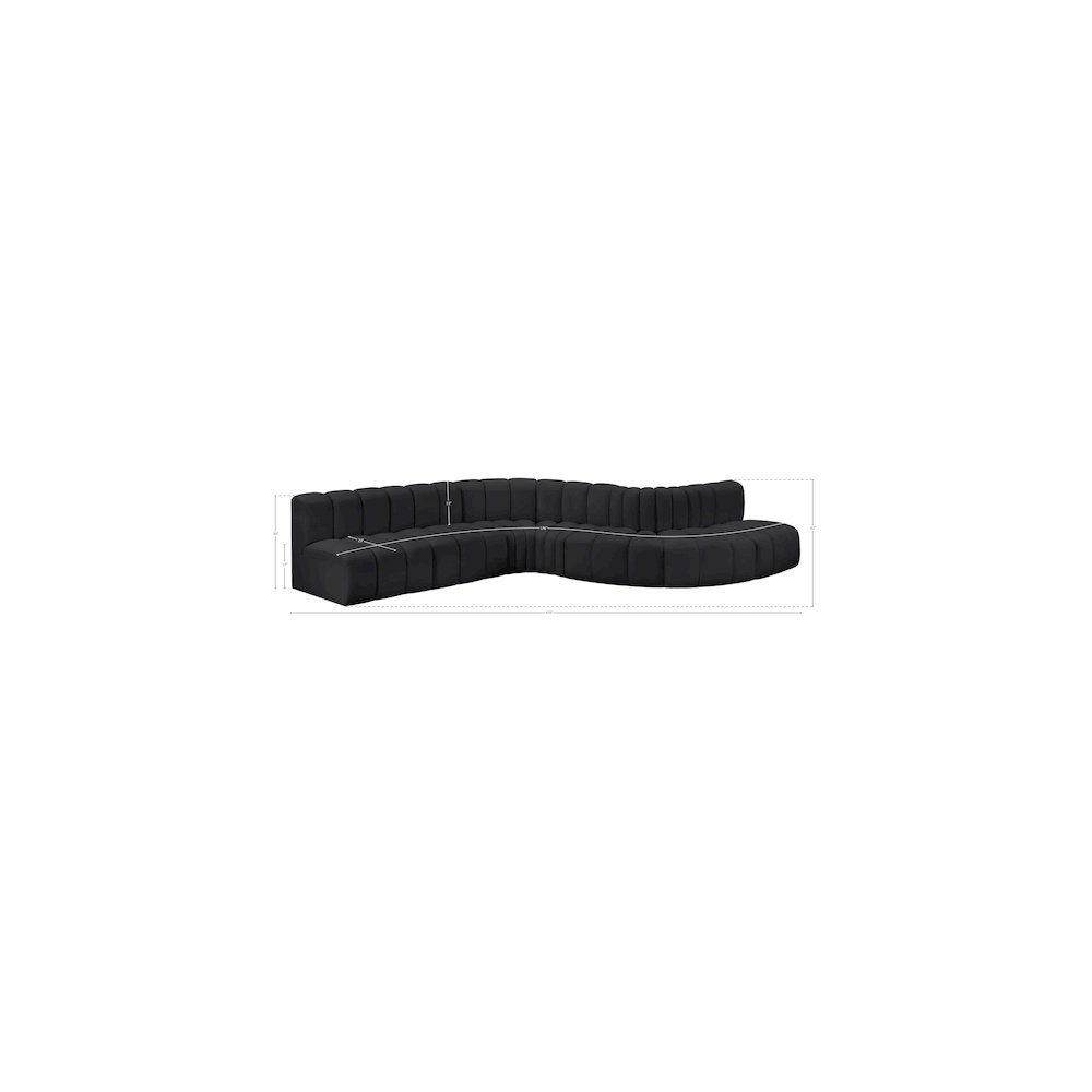 Arc Black Vegan Leather Modular Sofa. Picture 12
