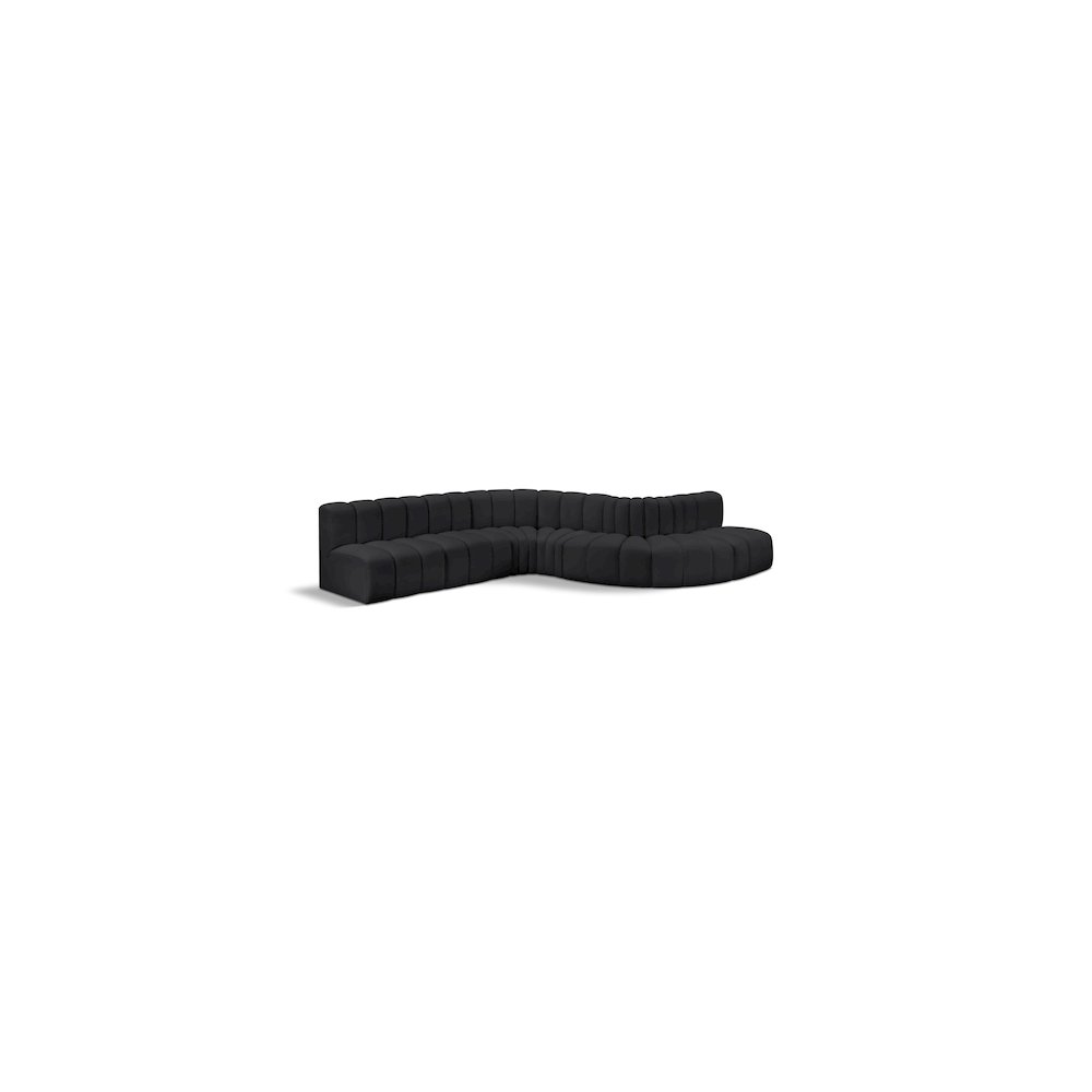 Arc Black Vegan Leather Modular Sofa. Picture 1