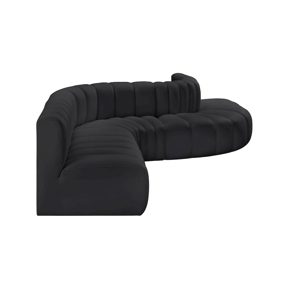 Arc Black Vegan Leather Modular Sofa. Picture 5
