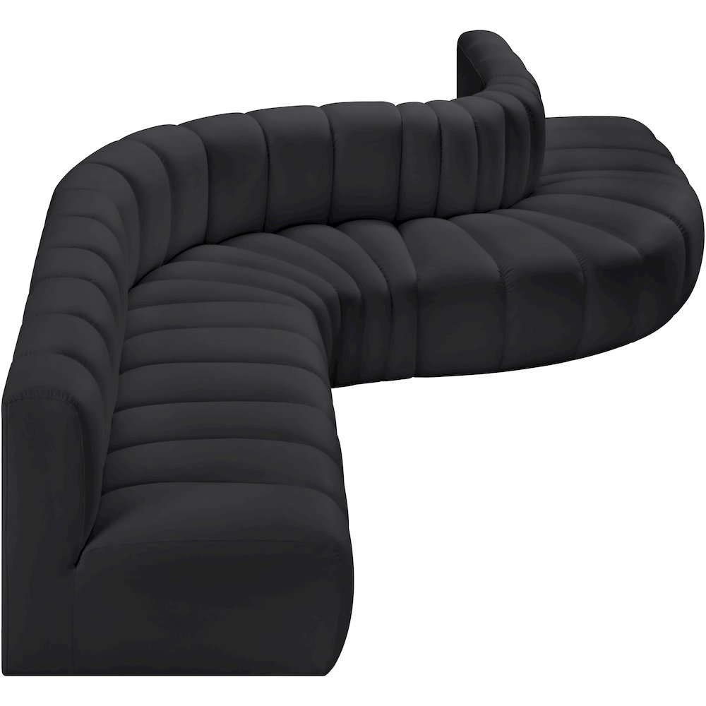 Arc Black Vegan Leather Modular Sofa. Picture 6
