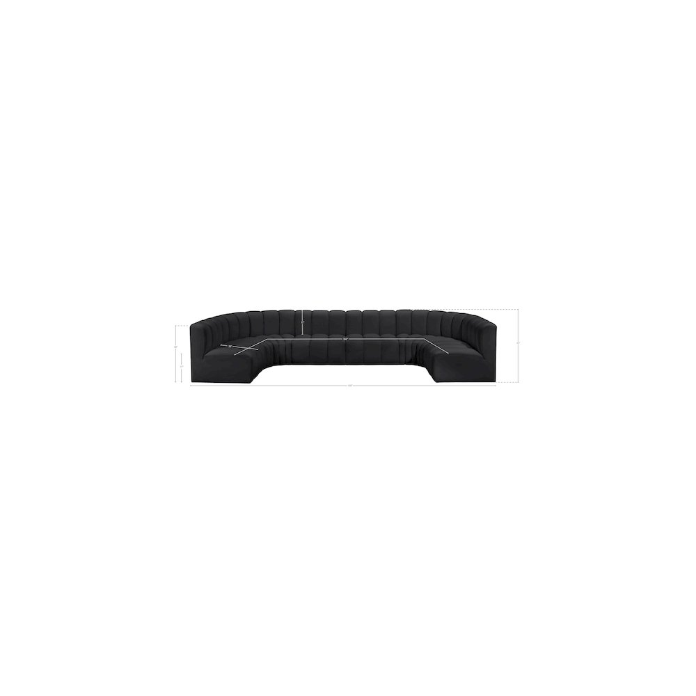 Arc Black Vegan Leather Modular Sofa. Picture 12