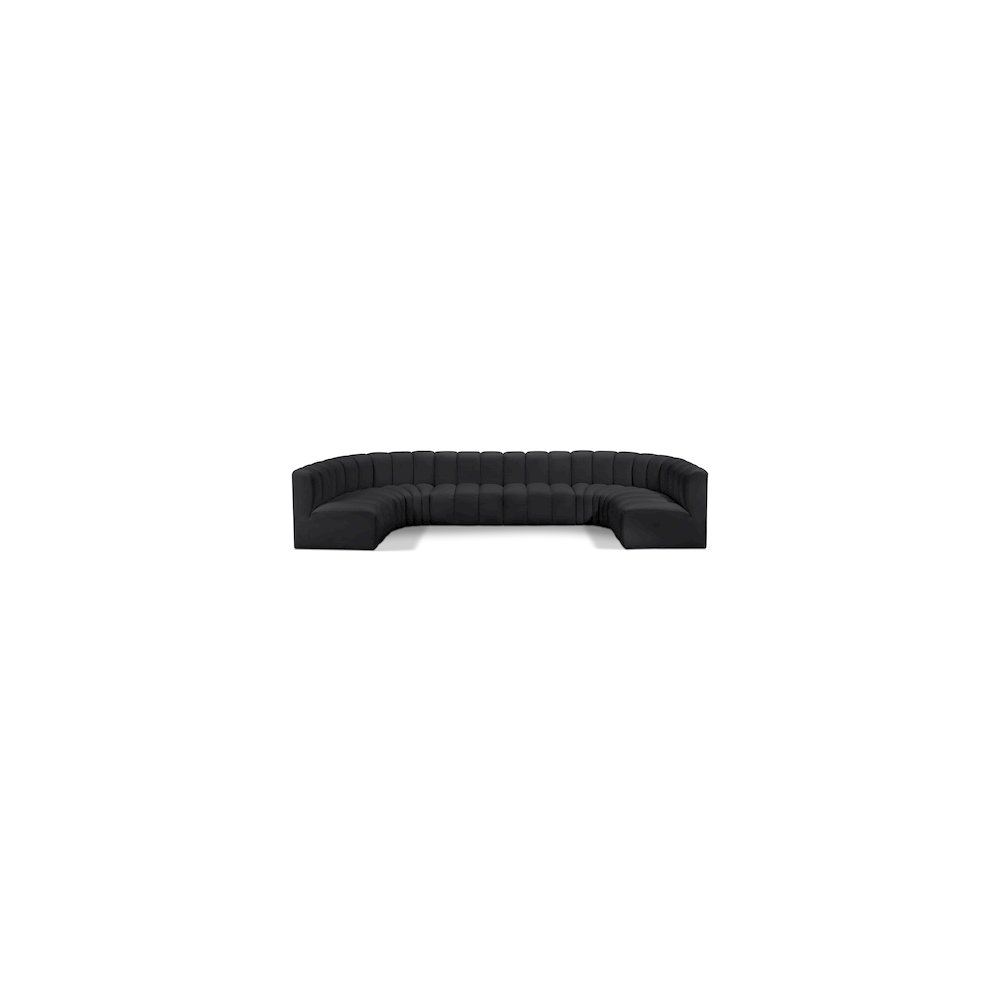 Arc Black Vegan Leather Modular Sofa. Picture 1