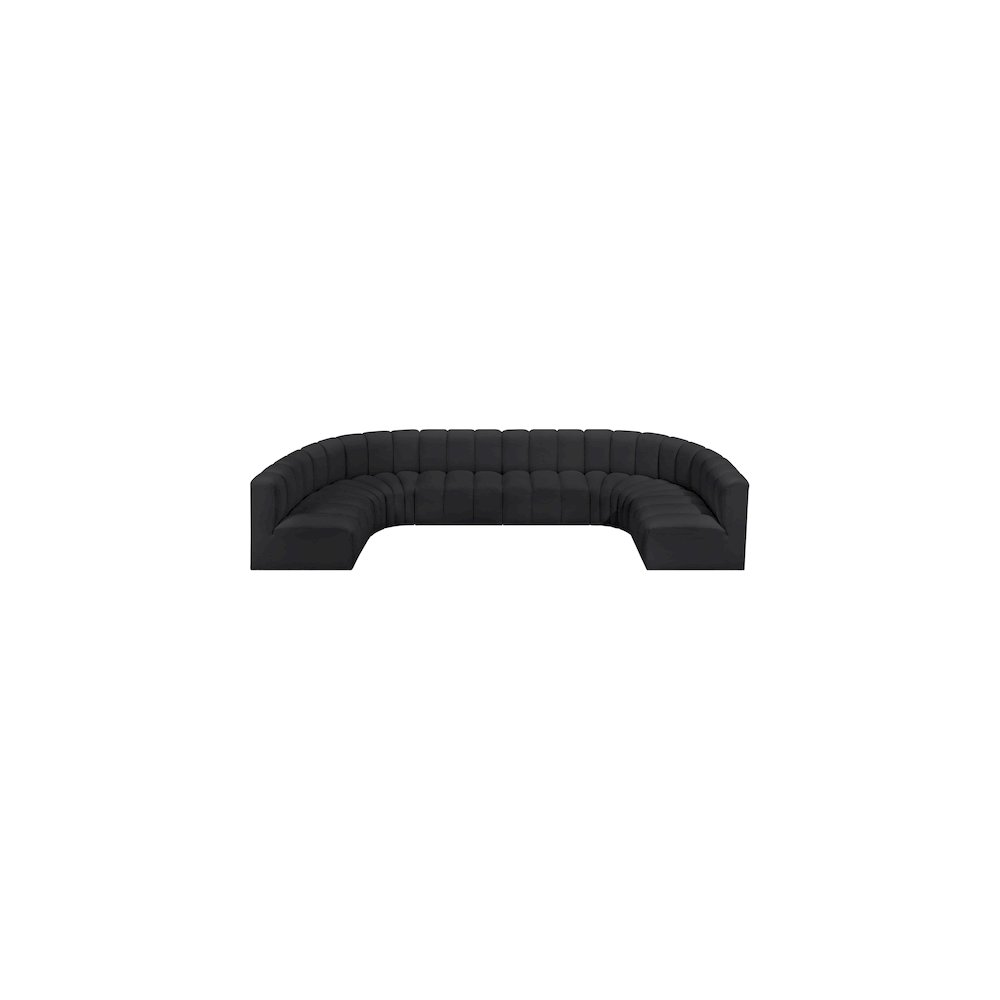Arc Black Vegan Leather Modular Sofa. Picture 3