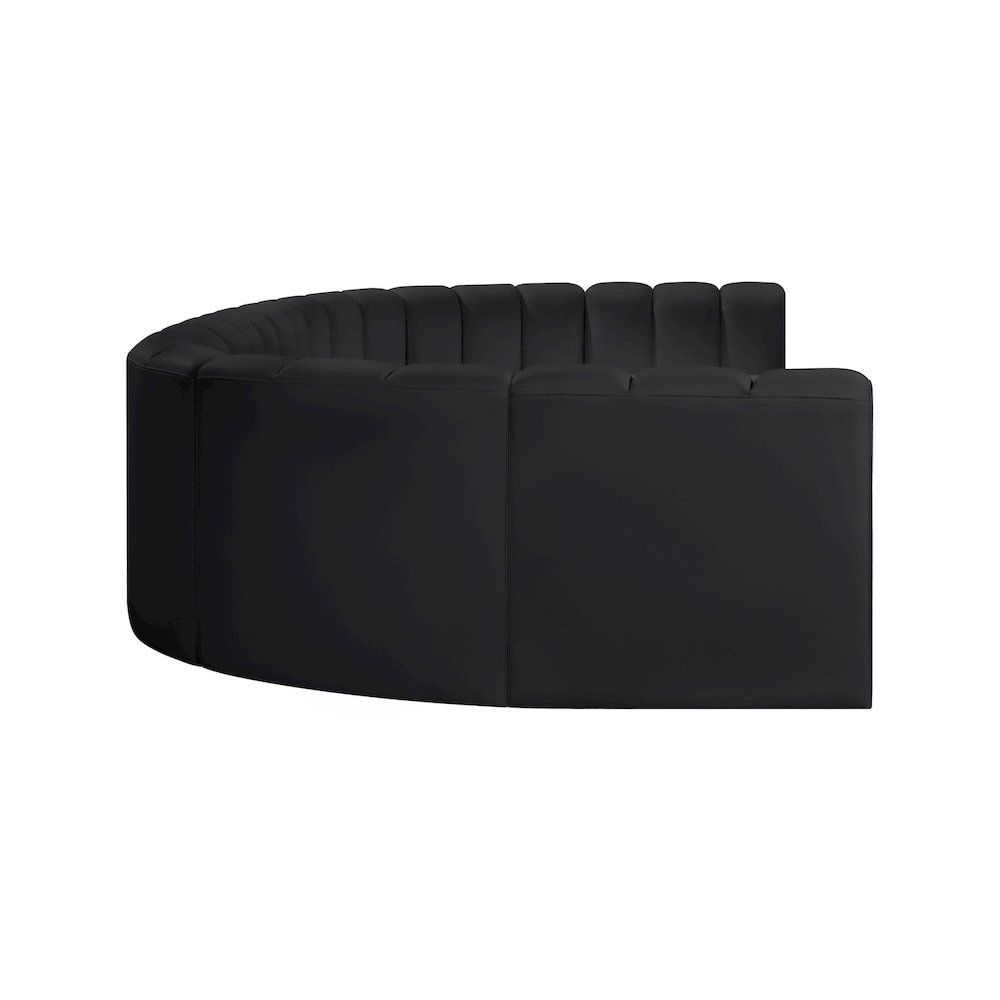 Arc Black Vegan Leather Modular Sofa. Picture 6
