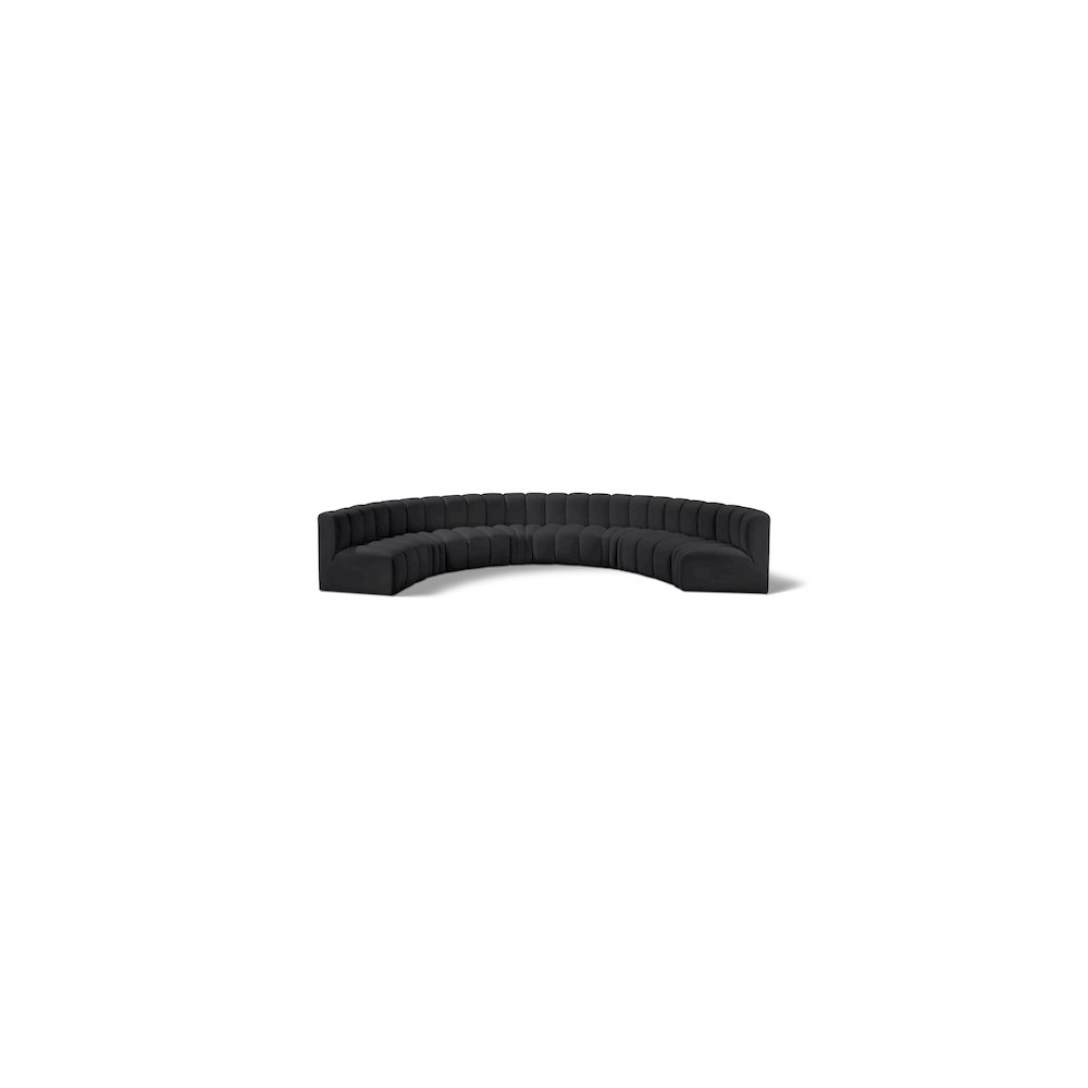 Arc Black Vegan Leather Modular Sofa. Picture 1