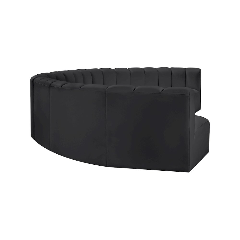 Arc Black Vegan Leather Modular Sofa. Picture 5