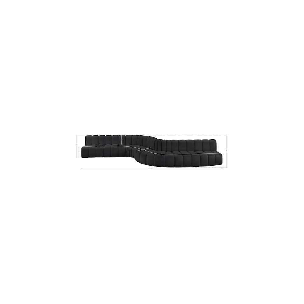 Arc Black Vegan Leather Modular Sofa. Picture 13