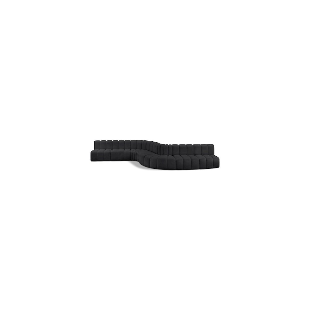 Arc Black Vegan Leather Modular Sofa. Picture 1