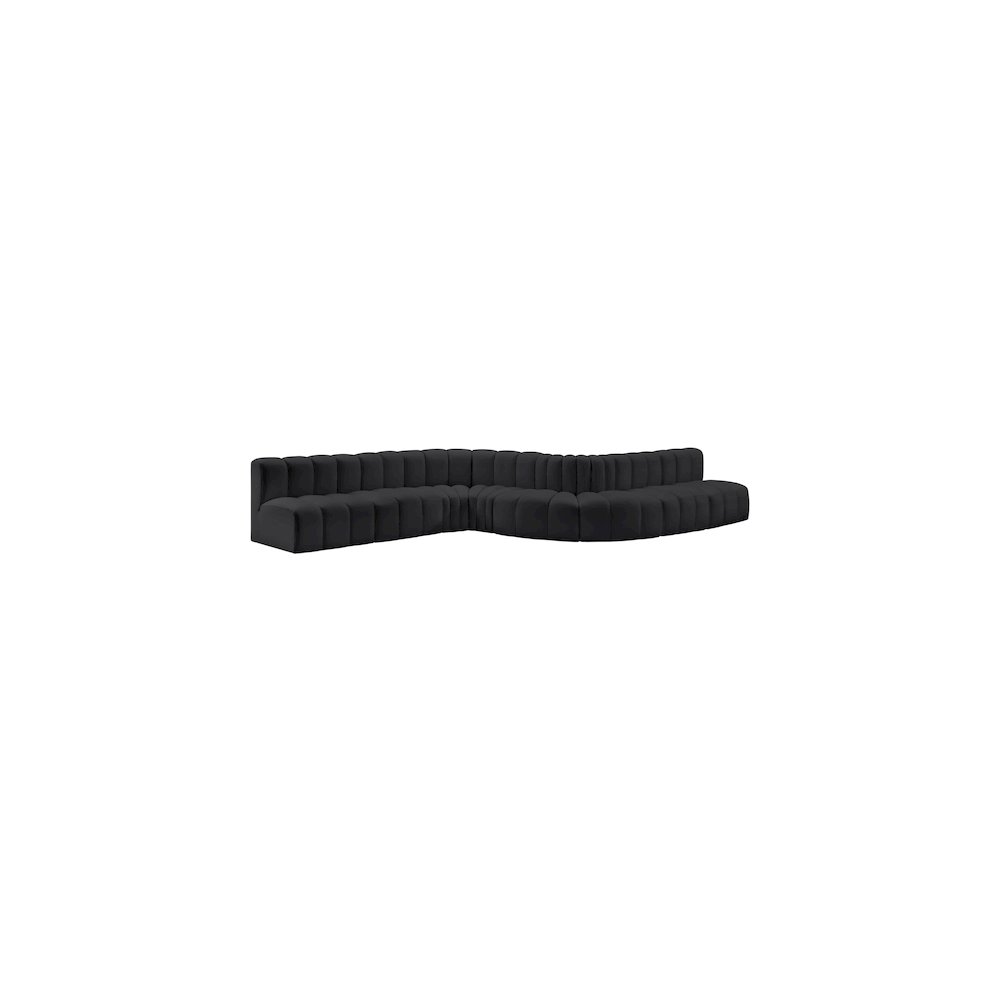 Arc Black Vegan Leather Modular Sofa. Picture 3