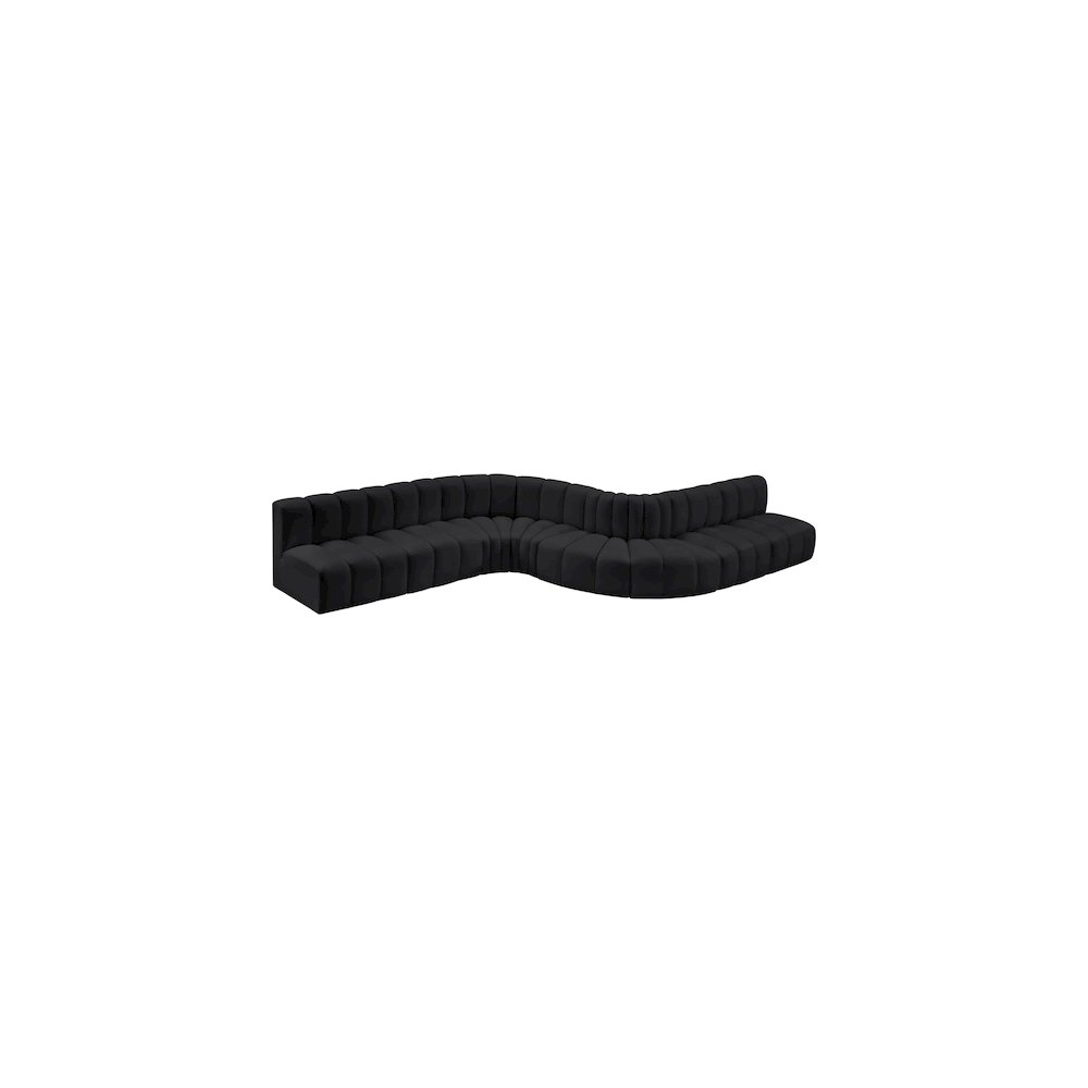 Arc Black Vegan Leather Modular Sofa. Picture 4